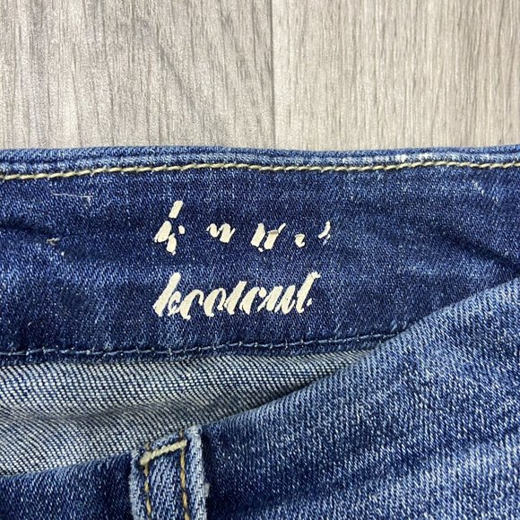FOR ALL 7 MANKIND Boot Cut Stretch Blue Denim Cropped Jeans Women's Size 26 - Picture 10 of 12